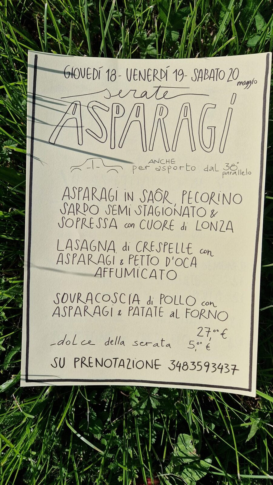 menù asparagi